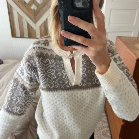 Women's Beige and Brown Patterned Sweater - Picture 2 of 3